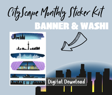 Cityscape Monthly Planner Sticker Kit Digital Download