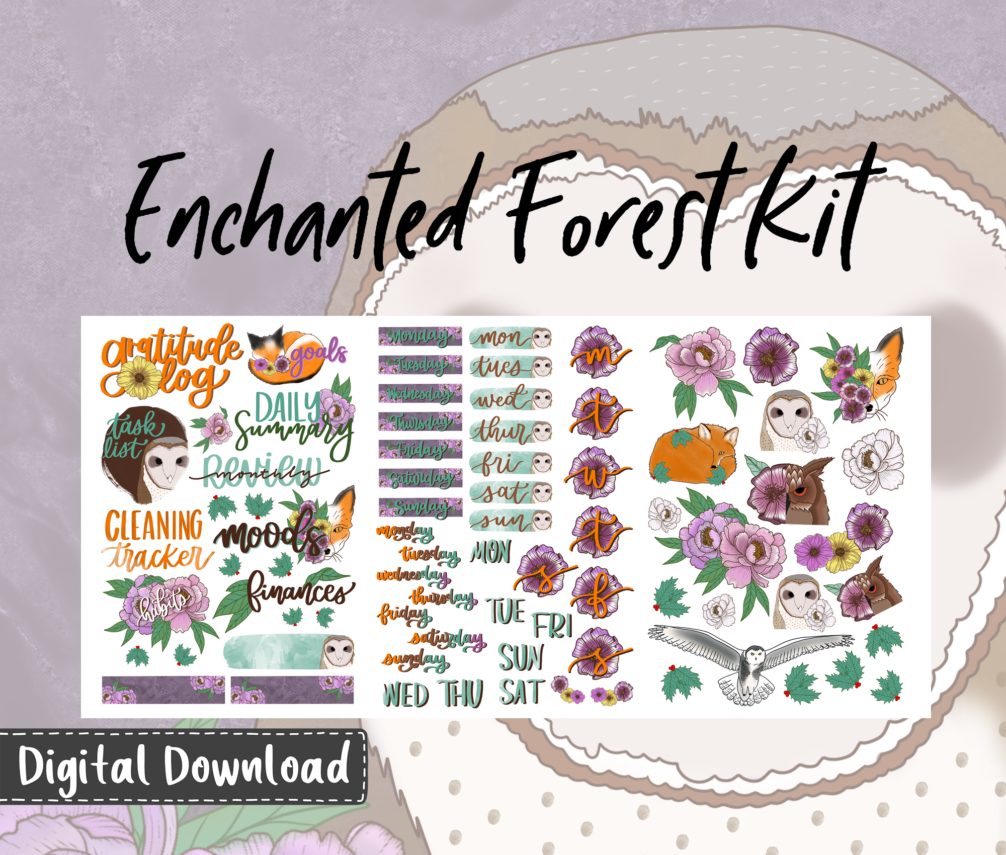 Mood Board Weekly Sticker Kit Digital Download – Erin Floto Designs