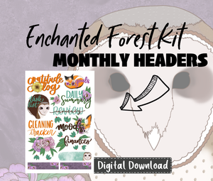Enchanted Forest Monthly Sticker Kit Digital Download