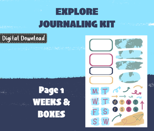 Digital Download - Explore Journaling Sticker Kit