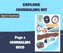 Explore Journaling Sticker Kit Digital Download