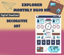 Explore Monthly Bujo Sticker Kit Digital Download