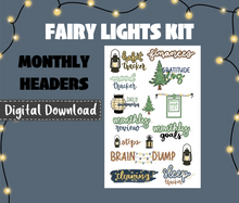 Digital Download - Fairy Lights Monthly Bullet Journal Sticker Kit