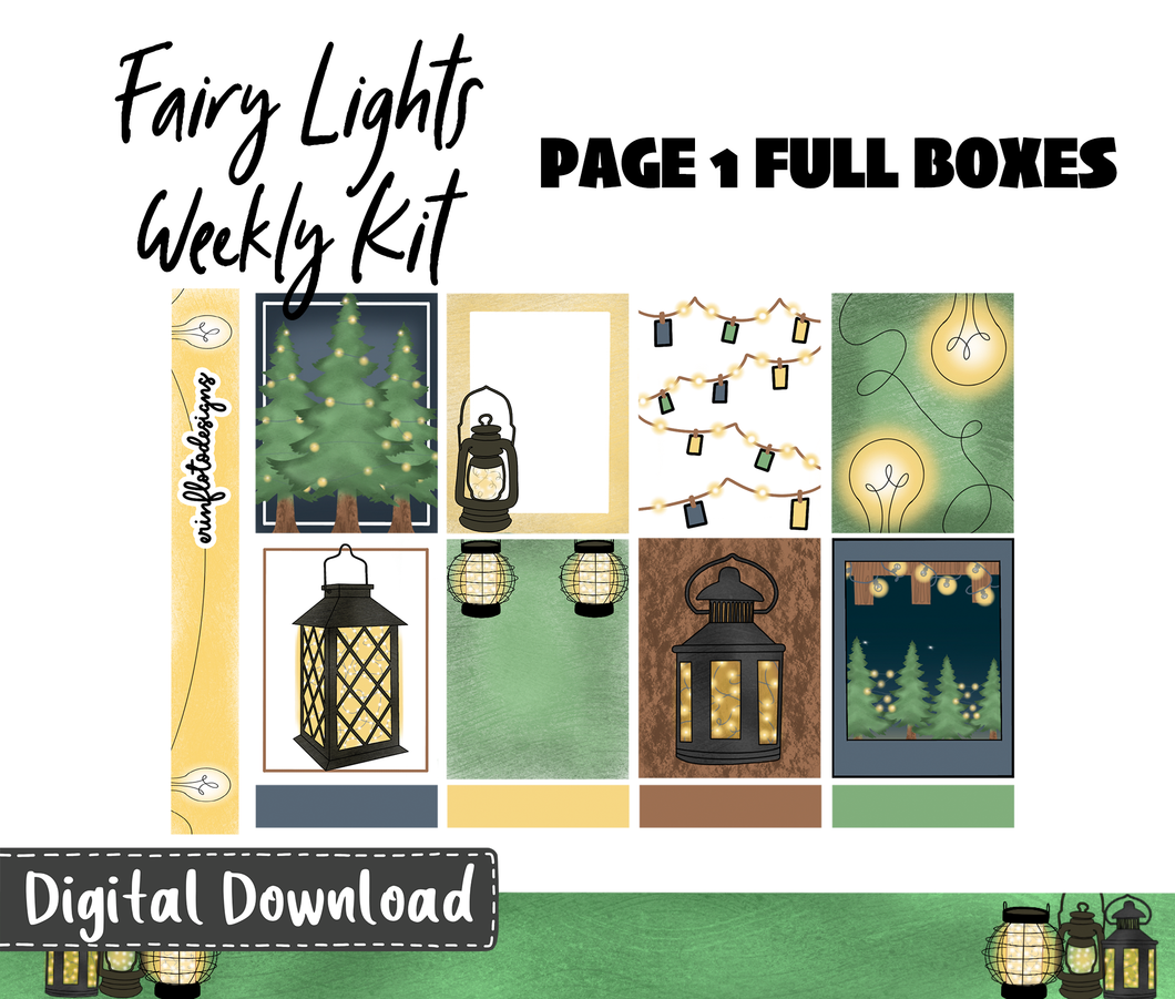 Digital Download - Fairy Lights Weekly Sticker Kit