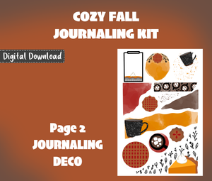 Cozy Fall Journaling Sticker Kit Digital Download
