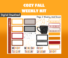 Cozy Fall Weekly Sticker Kit Digital Download
