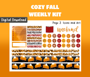 Digital Download - Cozy Fall Weekly Sticker Kit