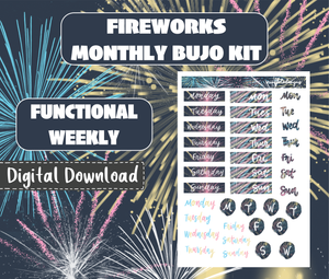 Digital Download - Fireworks Monthly Bujo Sticker Kit