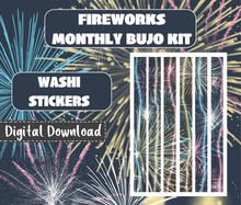 Fireworks Monthly Bujo Sticker Kit Digital Download
