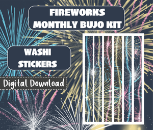 Digital Download - Fireworks Monthly Bujo Sticker Kit
