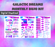Digital Download - Galactic Dreams Monthly Bujo Sticker Kit