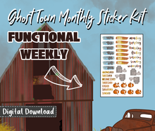 Ghost Town Sticker Kit Theme and Trackers Digital Download