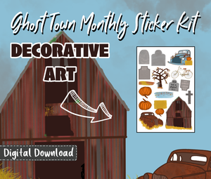 Ghost Town Sticker Kit Theme and Trackers Digital Download