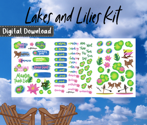 Lakes and Lilies Monthly Sticker Kit Digital Download