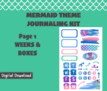 Mermaid Journaling Sticker Kit Digital Download