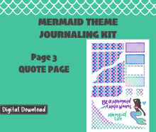 Mermaid Journaling Sticker Kit Digital Download