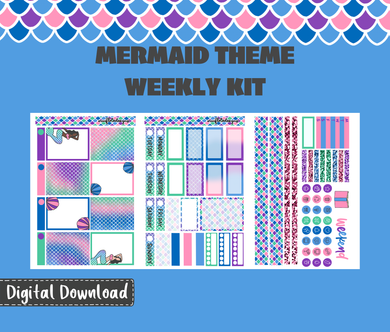 Digital Download - Mermaid Weekly Sticker Kit