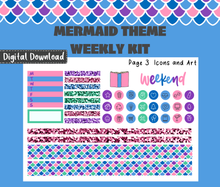 Mermaid Weekly Sticker Kit Digital Download