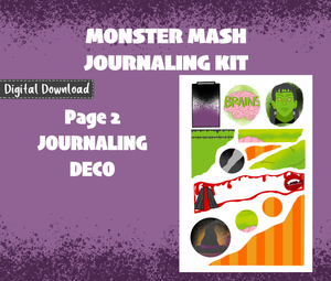 Monster Mash Journaling Sticker Kit Digital Download