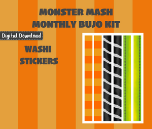 Monster Mash Monthly Bujo Sticker Kit Digital Download