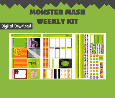Monster Mash Weekly Sticker Kit Digital Download