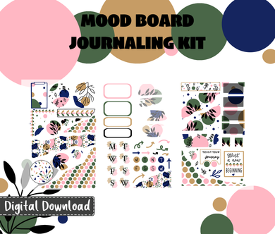 Mood Board Journaling Sticker Kit Digital Download