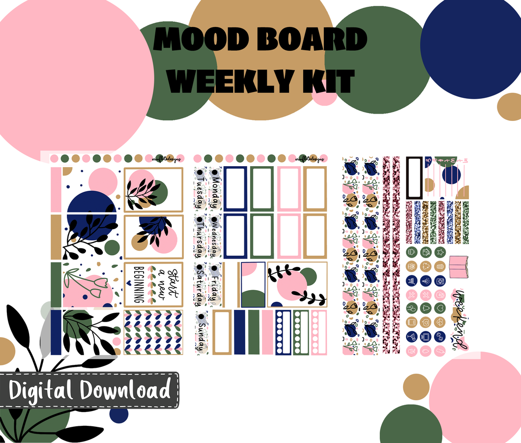 Digital Download - Mood Board Weekly Sticker Kit