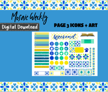 Mosaic Tile Weekly Sticker Kit Digital Download