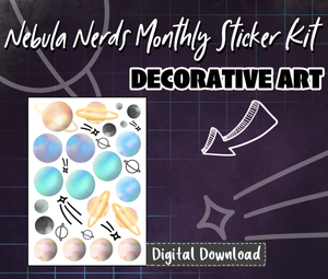 Nebula Nerds Galaxy Sticker Kit Theme Digital Download