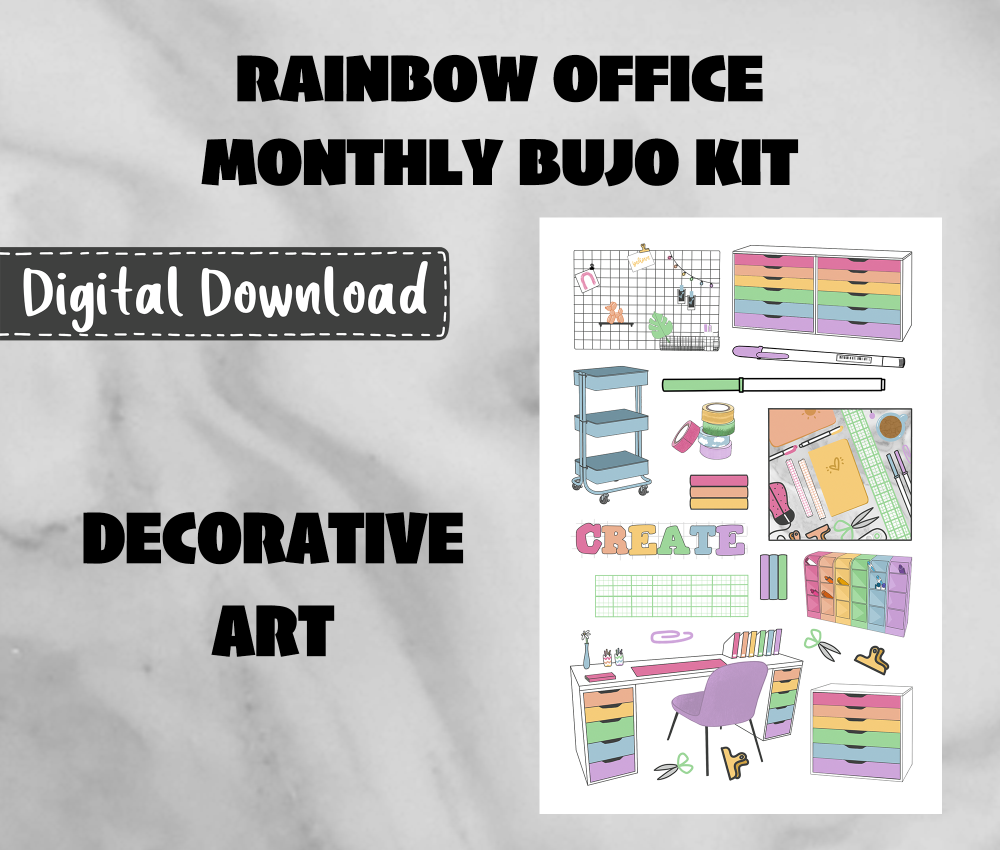 Rainbow Reading Journaling Stickers Digital Download – Erin Floto