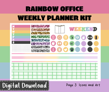 Rainbow Office Weekly Sticker Kit Digital Download