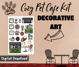 Cozy Pet Cafe Sticker Kit Digital Download