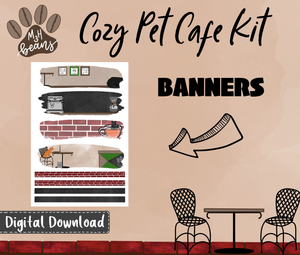 Cozy Pet Cafe Sticker Kit Digital Download