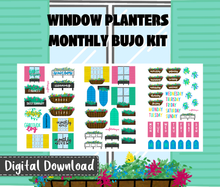 Window Planters Monthly Bujo Sticker Kit Digital Download