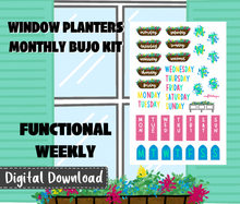 Digital Download - Window Planters Monthly Bujo Sticker Kit