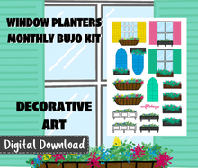 Digital Download - Window Planters Monthly Bujo Sticker Kit