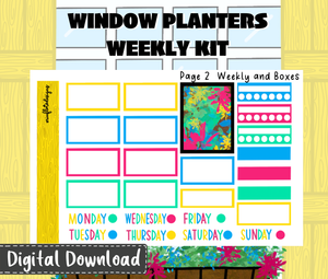 Digital Download - Window Planters Weekly Sticker Kit