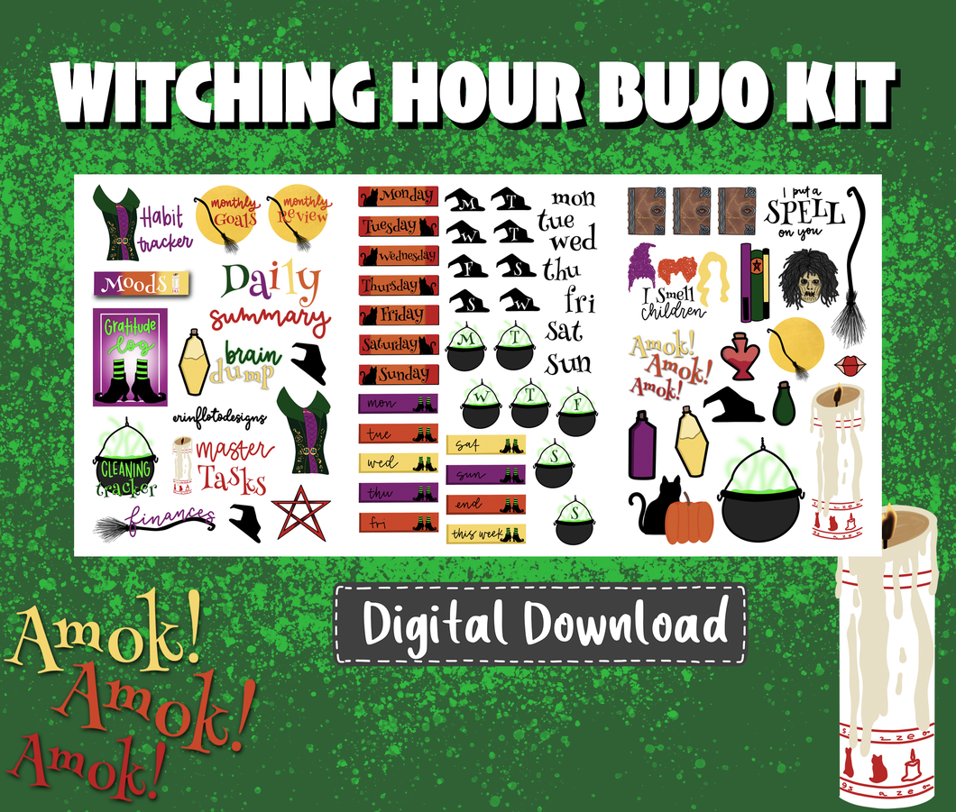 Digital Download - Witching Hour Monthly Sticker Kit