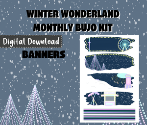 Digital Download - Winter Wonderland Monthly Bujo Sticker Kit