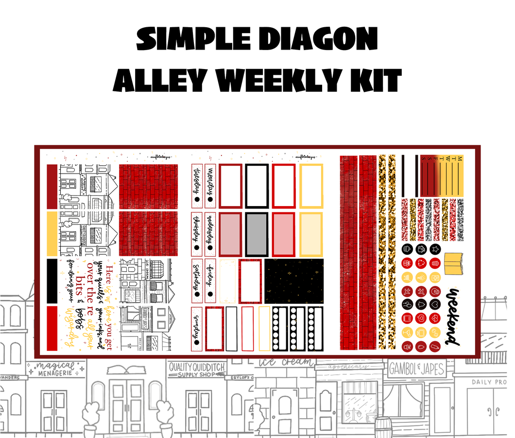 Diagon Alley Weekly Sticker Kit Digital Download