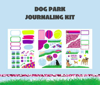 Dog Park Journaling Sticker Kit Digital Download