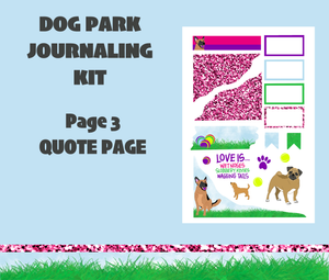 Digital Download - Dog Park Journaling Sticker Kit
