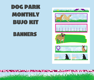Dog Park Monthly Bujo Sticker Kit Digital Download