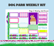 Dog Park Weekly Sticker Kit Digital Download