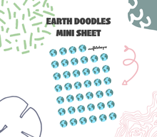 Digital Download - Earth Numbers and Doodles Mini Stickers