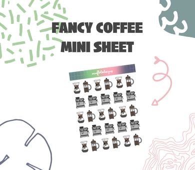 Digital Download - Fancy Coffee Mini Stickers