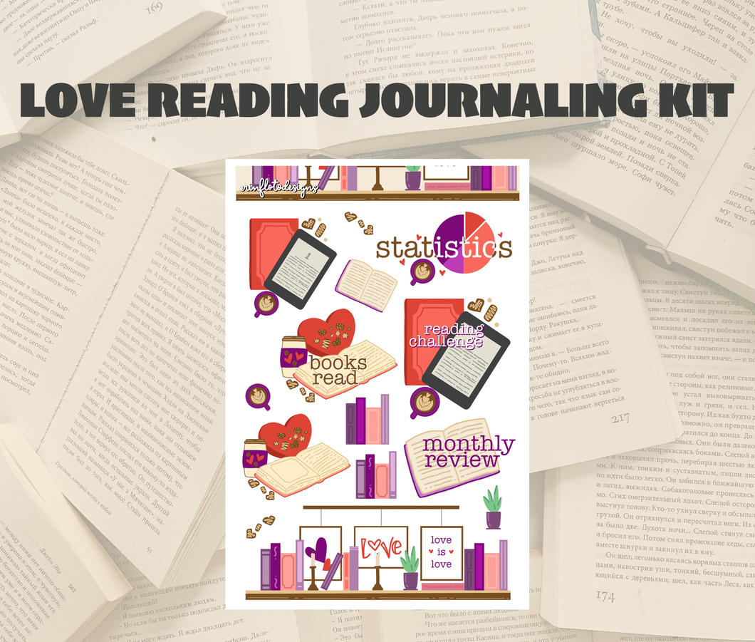 Love Reading Journaling Stickers Digital Download