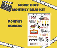 Movie Buff Monthly Bujo Sticker Kit Digital Download