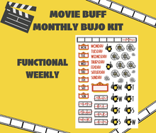 Movie Buff Monthly Bujo Sticker Kit Digital Download