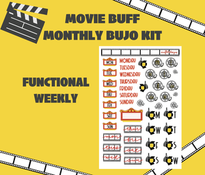 Digital Download - Movie Buff Monthly Bujo Sticker Kit